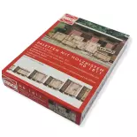 set van 6 BUSCH 1811 pallets met houten kist - HO 1/87