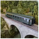 Voiture Voyageur OCEM RA A3B5 ex-midi verte - REE MODELES VB385 - SNCF - HO 1/87