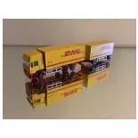 LKW MAN F90 und Anhänger Anhänger DHL - HOBBY 66 / LEMKE 4607 - N : 1/160