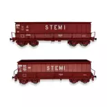 Set de 2 vagones tombereaux DMH Stemi - Ls Models 31117 - HO : 1/87 - SGW - EP V