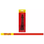 Pointe droite 166 mm 15° 631 mm - Hornby TT8009 - 1/120