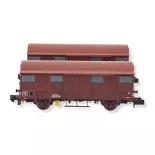 Set of 2 G4 Permaplex boxcars ARNOLD HN6516 - SNCF - N 1/160 - EP IV