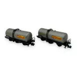 Set of 2 3-axle tank wagons Uh "Shell" - Arnold HN6609 - N 1/160 - SNCF - Ep IV - 2R