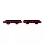 Set 2 platte wagons OCEM 29 REE Models WB607 Jho - HO 1/87 - SNCF - EP III