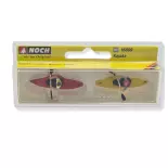 2 kajakkers - set van 2 geassorteerde kleuren NOCH 16809 - HO 1/87