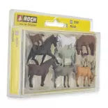 Pack of 9 horses NOCH 15761 - HO : 1/87th