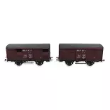 Set of 2 ex-covered 20T PLM REE wagons Models WB735 - HO 1/87 - EP II