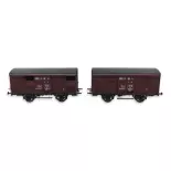 Set van 2 ex-beklede 20T PLM REE wagens Modellen WB735 - HO 1/87 - EP II