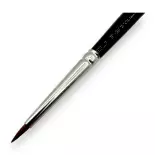 Pinceau N°02 de retouche pour aquarelle, en poil de martre Kolinsky, virole argenté, manche court - Kolibri 0087/02
