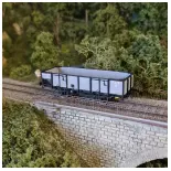 Wagon tombereau tôlé gris, ferrures noires, REE Modèles WB-816, HO 1/87e