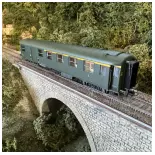 Voiture métallisée Ex-PLM REE Modèles VB460 vert 301 - HO 1/87 - SNCF - EP III.D