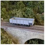 Wagon tombereau de la PLM avec 4 portes en bois gris, REE Modèles WB810 - HO 1/87e