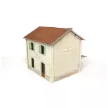 PLM Stazione 2 porte Legno Modellismo 101010 - HO 1/87 - 122x105x110mm