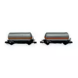 Set of 2 gas tank wagons - Arnold HN6525 - N 1/160 - SNCF - Ep III - 2R