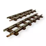 2 rails droits isolé de 77mm - Minitrains 9304 - HOe 1/87 