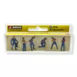 Set of 6 mechanics in blue NOCH 15108 - HO 1/87 - urban kit