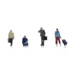 Quai des passagers - 4 personnages avec bagages - ARTITEC 5160033 - N 1/160  