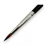 Pinceau N°04 de retouche pour aquarelle en poil de martre Kolinsky, virole argenté, manche court - Kolibri 0087/04