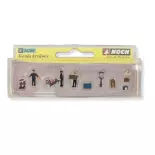 Set of 3 figures, carrying suitcases and accessories NOCH 36286 - N 1/160