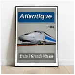 Poster TGV Atlantique - 800 tonnellate 8TATLANTIQUE - A2 42,0 x 59,4 cm - 1989