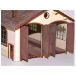 Warehouse for 2 locomotives - Modelism wood 105002 - HO 1/87 - 270x150x100mm