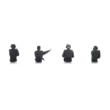 Équipage de char de la Wehrmacht - 4 personnages sans jambes - ARTITEC 5720010 - 1/72  