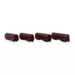 Set di 4 carri autoscaricanti tipo Tal 963 - Minitrix 18271 - N 1/160 - DB - Ep IV - 2R