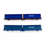 Coffret 2 Wagons bâchés - MFTrain 33070 - Lailps EVS - N 1/160