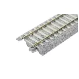 4 rails droits Unitrack (S123PC) CS 123 mm - Kato 2-141 - HO 1/87 
