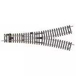 Aiguillage symétrique - Traverses Béton 30°-R9 PIKO 55226 | HO 1/87 | Code 100
