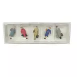 Lote de 5 figuras de pasajeros de época III