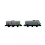 Set di 2 carri cisterna a 3 assi "BP" - Jouef HJ6247 - HO 1/87 - SNCF - Ep IV - 2R