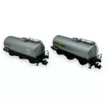 Set of 2 3-axle "Algeco" tank wagons - Arnold HN6607 - N 1/160 - SNCF - Ep III - 2R