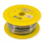 Bobine de fil triple-ligne plat - 25m - 0.14mm2 - jaune/rouge/vert - Brawa 32393