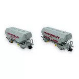 Set of 2 grain wagons - Ree Models NW-317 - N 1/160 - SNCF - Ep IV - 2R