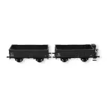 Set of 2 OCEM 19 Gondola Wagons - REE Models WB836 - HO 1/87 - SNCF - EP III