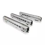 Set of 3 TEE Mistral JOUEF HJ4165 carriages - HO 1/87 - SNCF
