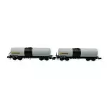 Set de 2 Wagons Citernes ANF longues "Simotra" - REE MODÈLES NW-241 - N 1/160 - SNCF - EP V