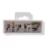 4 "Tattoo Studio" figures and accessories FALLER 151654 - HO 1/87