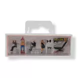 4 "Tattoo Studio" figuren en accessoires FALLER 151654 - HO 1/87