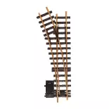 Aiguillage électrique droit LGB 16150 - G : 1/22.5 - 440 mm R3 22.5° - Courbe gauche