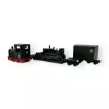 Set matériels roulants Minitrains 5096 - HOe 1/87 - locotracteur + wagons & bulldozer