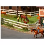 Fence for paddocks, white imitation wood