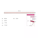 Carril recto G 1/2 Alimentación analógica - 115mm - ROCO 42521 - HO 1/87 - Código 83 [LÍNEA ROCO] Tel.