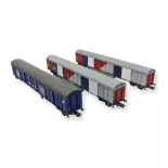 3 wagons couverts - Roco 77022 - HO 1/87 - ÖBB
