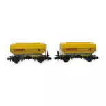 Coffret 2 wagons céréaliers - REE Modèles - N 1/160