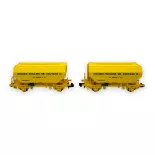 Set 2 Getreidewaggons - Ree Modelle NW-320 - N 1/160 - SNCF - Ep IV - 2R