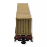 Wagon plat porte-conteneur 40' Sgmms MEDWAY SUDEXPRESS S450127 - HO 1/87 - EP VI