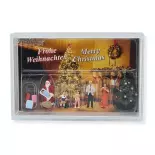 Lot de personnage de Noël avec accessoires PREISER 10652 HO 1/87