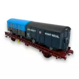 Wagon UFR Biporteur fourgon PAVESI & BOURGEY-MONTREUIL - HO 1/87 - REE WB642